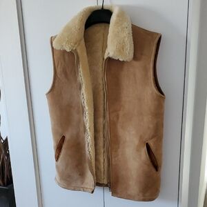 Men's Shearling Vest in Tan